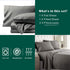 3 Piece Bed Sheet Set- Bedding Sheets & Pillowcases -Breathable Bedding - Wrinkle, Fade, Stain Resistant-Deep Pocket Flat Fitted Bed Sheet Set(Grey,King Single)