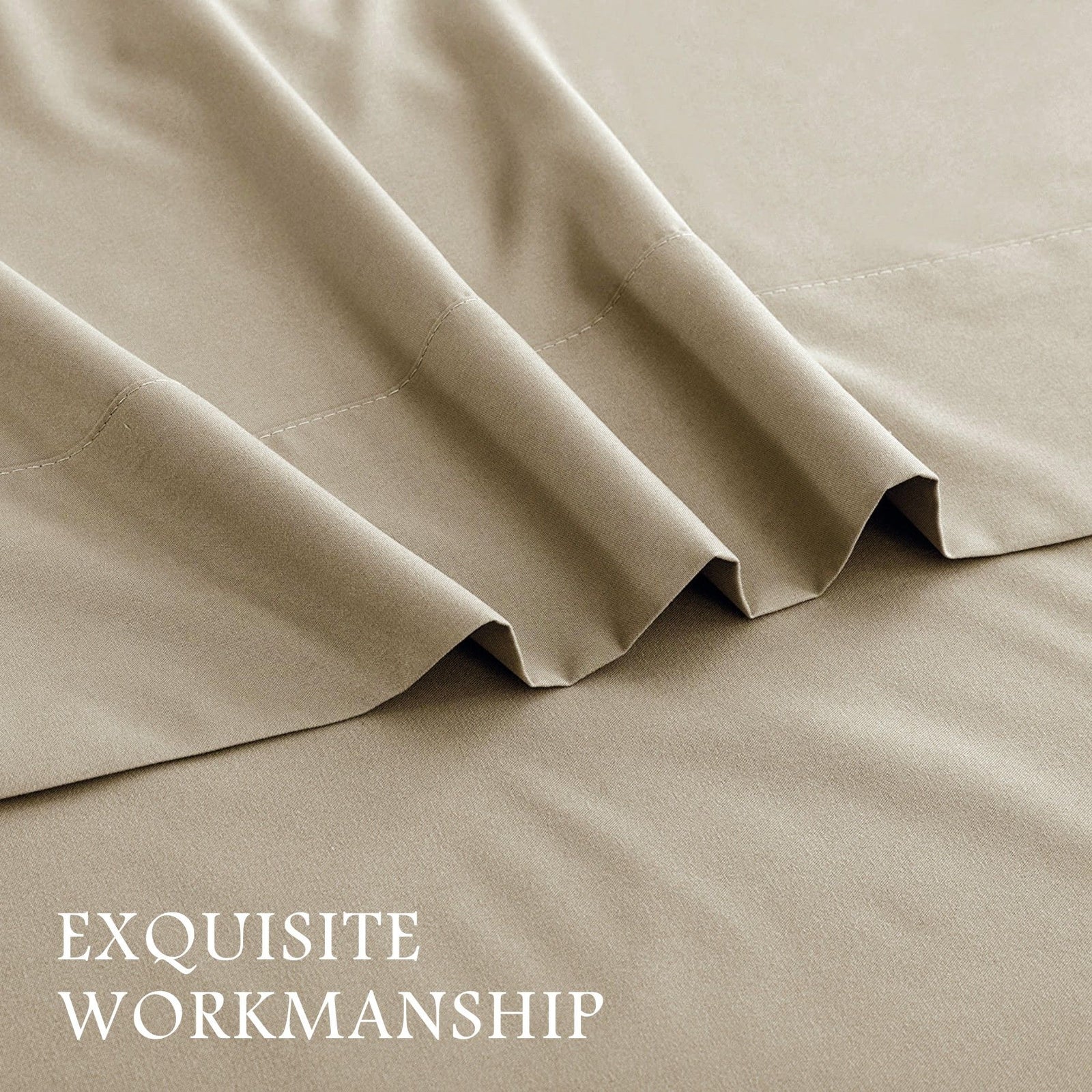3 Piece Bed Sheet Set- Bedding Sheets & Pillowcases -Breathable Bedding - Wrinkle, Fade, Stain Resistant-Deep Pocket Flat Fitted Bed Sheet Set(Cream White,King Single)