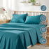 3 Piece Bed Sheet Set- Bedding Sheets & Pillowcases -Breathable Bedding - Wrinkle, Fade, Stain Resistant-Deep Pocket Flat Fitted Bed Sheet Set(Biscay blue,King Single)
