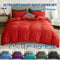 3 Piece Hotel Soft Microfiber Quilt Cover Set-2000TC Duvet/Donna Cover Set & Pillowcases -1 Quilt Cover Zipper Closure & 1 x Pillowcases-Breathable Bedding - Wrinkle, Fade, Stain Resistant(Red,Queen)