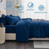 3 Piece Hotel Soft Microfiber Quilt Cover Set-2000TC Duvet/Donna Cover Set & Pillowcases -1 Quilt Cover Zipper Closure & 1 x Pillowcases-Breathable Bedding - Wrinkle, Fade, Stain Resistant(Navy,Queen)