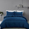 Queen Quilt Cover Set 3PC Navy 2000TC Microfiber Duvet Cover & Pillowcases
