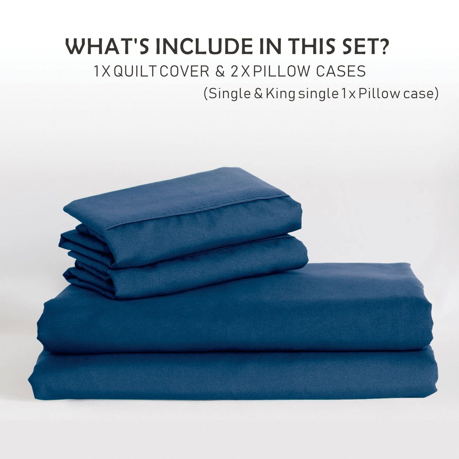 3 Piece Hotel Soft Microfiber Quilt Cover Set-2000TC Duvet/Donna Cover Set & Pillowcases -1 Quilt Cover Zipper Closure & 1 x Pillowcases-Breathable Bedding - Wrinkle, Fade, Stain Resistant(Navy,Queen)
