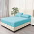 3 Piece Fitted Sheet Set- Fitted Sheet & Pillowcases -Breathable Bedding - Wrinkle, Fade, Stain Resistant- 40cm Deep Pocket Fitted Bed Sheet Set(Ice blue,Queen)