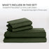3 Piece Fitted Sheet Set- Fitted Sheet & Pillowcases -Breathable Bedding - Wrinkle, Fade, Stain Resistant- 40cm Deep Pocket Fitted Bed Sheet Set(Olive green,Queen)