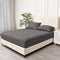 Queen Fitted Sheet Set 2000TC Microfibre 40cm Deep Pocket Dark Grey