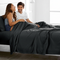 King Single 3 Piece 2000TC Microfibre Bed Sheet Set 40cm Deep Black