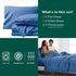 4 Piece Bed Sheet Set- Bedding Sheets & Pillowcases -Breathable Bedding - Wrinkle, Fade, Stain Resistant-Deep Pocket Flat Fitted Bed Sheet Set(Ocean,Queen)