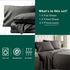 4 Piece Bed Sheet Set- Bedding Sheets & Pillowcases -Breathable Bedding - Wrinkle, Fade, Stain Resistant-Deep Pocket Flat Fitted Bed Sheet Set(Dark gray,Queen)