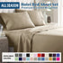 4 Piece Bed Sheet Set- Bedding Sheets & Pillowcases -Breathable Bedding - Wrinkle, Fade, Stain Resistant-Deep Pocket Flat Fitted Bed Sheet Set(Camel Beige,Queen)