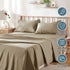 4 Piece Bed Sheet Set- Bedding Sheets & Pillowcases -Breathable Bedding - Wrinkle, Fade, Stain Resistant-Deep Pocket Flat Fitted Bed Sheet Set(Camel Beige,Queen)