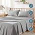 4 Piece Bed Sheet Set- Bedding Sheets & Pillowcases -Breathable Bedding - Wrinkle, Fade, Stain Resistant-Deep Pocket Flat Fitted Bed Sheet Set(Silver-gray,Queen)