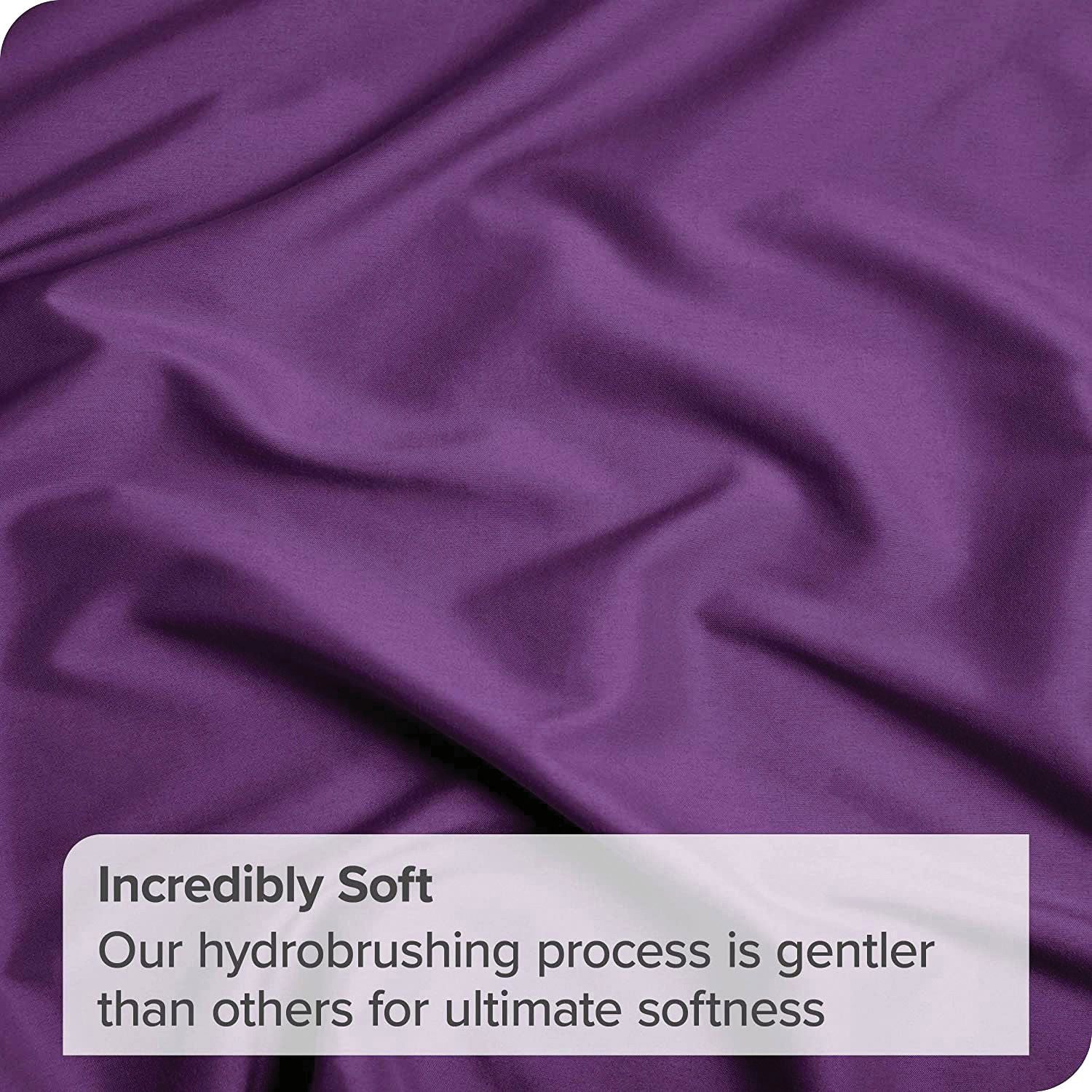 4 Piece Bed Sheet Set- Bedding Sheets & Pillowcases -Breathable Bedding - Wrinkle, Fade, Stain Resistant-Deep Pocket Flat Fitted Bed Sheet Set(Purple,Queen)