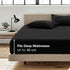Hotel Quality Fitted Sheet - 1 Piece Fitted Sheet  -Breathable Bedding - Wrinkle, Fade, Stain Resistant- 16inch/40cm Deep Pocket Fitted Bed Sheet-Wrinkle and Fade Resistant,(Black,Queen)