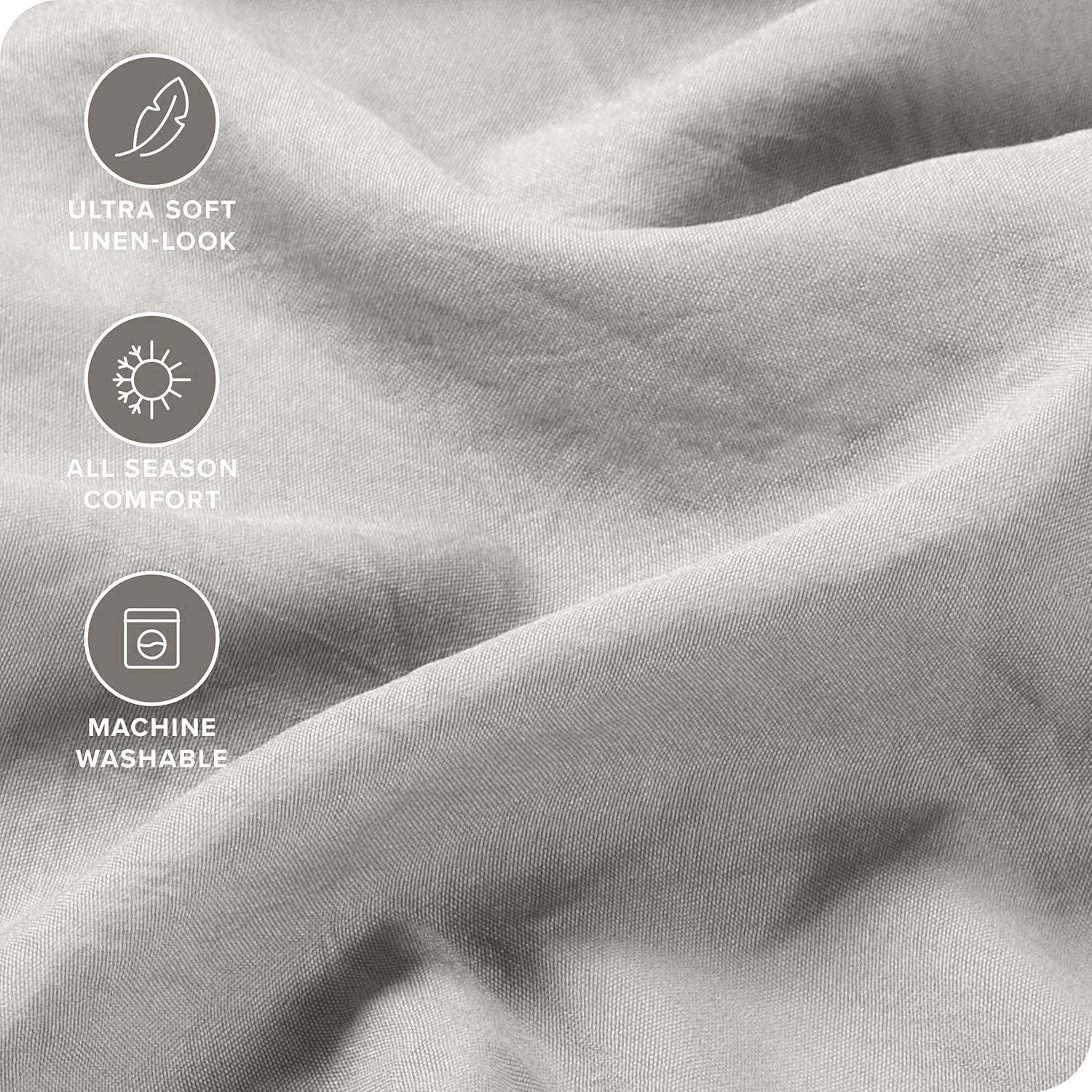Hotel Quality Fitted Sheet - 1 Piece Fitted Sheet  -Breathable Bedding - Wrinkle, Fade, Stain Resistant- 16inch/40cm Deep Pocket Fitted Bed Sheet-Wrinkle and Fade Resistant,(Silver-gray,Queen)