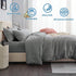 2 Piece Hotel Soft Microfiber Quilt Cover Set-2000TC Duvet/Donna Cover Set & Pillowcases -1 Quilt Cover Zipper Closure & 1 x Pillowcases-Breathable Bedding - Wrinkle, Fade, Stain Resistant(Grey,Single)