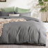 2 Piece Hotel Soft Microfiber Quilt Cover Set-2000TC Duvet/Donna Cover Set & Pillowcases -1 Quilt Cover Zipper Closure & 1 x Pillowcases-Breathable Bedding - Wrinkle, Fade, Stain Resistant(Grey,Single)