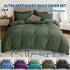 2 Piece Hotel Soft Microfiber Quilt Cover Set-2000TC Duvet/Donna Cover Set & Pillowcases -1 Quilt Cover Zipper Closure & 1 x Pillowcases-Breathable Bedding - Wrinkle, Fade, Stain Resistant(Olive green,Single)