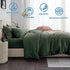 2 Piece Hotel Soft Microfiber Quilt Cover Set-2000TC Duvet/Donna Cover Set & Pillowcases -1 Quilt Cover Zipper Closure & 1 x Pillowcases-Breathable Bedding - Wrinkle, Fade, Stain Resistant(Olive green,Single)