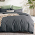 2 Piece Hotel Soft Microfiber Quilt Cover Set-2000TC Duvet/Donna Cover Set & Pillowcases -1 Quilt Cover Zipper Closure & 1 x Pillowcases-Breathable Bedding - Wrinkle, Fade, Stain Resistant(Dark gray,Single)
