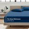 2 Piece Fitted Sheet Set- Fitted Sheet & Pillowcases -Breathable Bedding - Wrinkle, Fade, Stain Resistant- 40cm Deep Pocket Fitted Bed Sheet Set(Navy,Single)