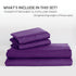 2 Piece Fitted Sheet Set- Fitted Sheet & Pillowcases -Breathable Bedding - Wrinkle, Fade, Stain Resistant- 40cm Deep Pocket Fitted Bed Sheet Set(Purple,Single)