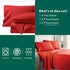 3 Piece Bed Sheet Set- Bedding Sheets & Pillowcases -Breathable Bedding - Wrinkle, Fade, Stain Resistant-Deep Pocket Flat Fitted Bed Sheet Set(Red,Single)