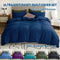 3 Piece Hotel Soft Microfiber Quilt Cover Set-2000TC Duvet/Donna Cover Set & Pillowcases -1 Quilt Cover Zipper Closure & 1 x Pillowcases-Breathable Bedding - Wrinkle, Fade, Stain Resistant(Navy,Super King)