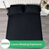 3 Piece Fitted Sheet Set- Fitted Sheet & Pillowcases -Breathable Bedding - Wrinkle, Fade, Stain Resistant- 40cm Deep Pocket Fitted Bed Sheet Set(Black,Super King)