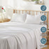4 Piece Bed Sheet Set- Bedding Sheets & Pillowcases -Breathable Bedding - Wrinkle, Fade, Stain Resistant-Deep Pocket Flat Fitted Bed Sheet Set(White,Super King)