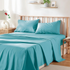 Queen Bed Sheet Set 4PC 2000TC Microfiber Deep Pocket Ice Blue