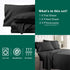 4 Piece Bed Sheet Set- Bedding Sheets & Pillowcases -Breathable Bedding - Wrinkle, Fade, Stain Resistant-Deep Pocket Flat Fitted Bed Sheet Set(Black,Super King)