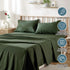 4 Piece Bed Sheet Set- Bedding Sheets & Pillowcases -Breathable Bedding - Wrinkle, Fade, Stain Resistant-Deep Pocket Flat Fitted Bed Sheet Set(Olive green,Super King)