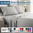 4 Piece Bed Sheet Set- Bedding Sheets & Pillowcases -Breathable Bedding - Wrinkle, Fade, Stain Resistant-Deep Pocket Flat Fitted Bed Sheet Set(Silver-gray,Super King)