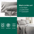 4 Piece Bed Sheet Set- Bedding Sheets & Pillowcases -Breathable Bedding - Wrinkle, Fade, Stain Resistant-Deep Pocket Flat Fitted Bed Sheet Set(Silver-gray,Super King)