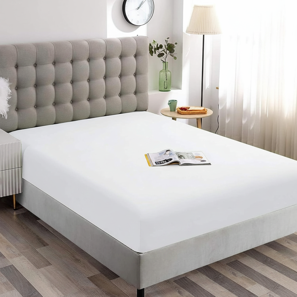 Queen Fitted Sheet 40cm Deep Pocket Microfiber White