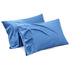 1000TC Ultra Soft Microfiber Pillowcases,Pair of Standard Pillow Covers,（Ocean, Standard Size, 48x74 cm)