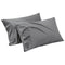 1000TC Ultra Soft Microfiber Pillowcases,Pair of Standard Pillow Covers,（Grey, Standard Size, 48x74 cm)