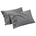 1000TC Ultra Soft Microfiber Pillowcases,Pair of Standard Pillow Covers,（Grey, Standard Size, 48x74 cm)