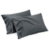 1000TC Ultra Soft Microfiber Pillowcases,Pair of Standard Pillow Covers,（Dark gray, Standard Size, 48x74 cm)