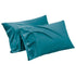 1000TC Ultra Soft Microfiber Pillowcases,Pair of Standard Pillow Covers,（Blue green, Standard Size, 48x74 cm)