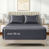 Satin Fitted Sheet Set Hotel 3 Pieces Fitted Sheet with Pillowcase, Art Silk Bedding Set-Luxury Soft Silky Sheets for Hair and Skin, Similar to Silk Fitted Sheets Set 3 Pieces(Double,Grey)