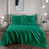 Art Silk Satin Sheet Set Hotel 4 Pieces Fitted/Flat Sheet Bedding Set-Luxury Soft Silky Sheets for Hair and Skin, Similar to Silk Bed Sheets Set 4 Pieces(Double,Green)