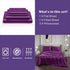 Art Silk Satin Sheet Set Hotel 4 Pieces Fitted/Flat Sheet Bedding Set-Luxury Soft Silky Sheets for Hair and Skin, Similar to Silk Bed Sheets Set 4 Pieces(Double,Purple)