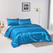 Satin Quilt cover Set Hotel 3 Pieces Quilt cover with Pillowcase, Art Silk Bedding Set-Luxury Soft Silky pillowcase for Hair and Skin, Similar to Silk Duvet/Donna Cover Set- 3 Pieces(King,Ocean)