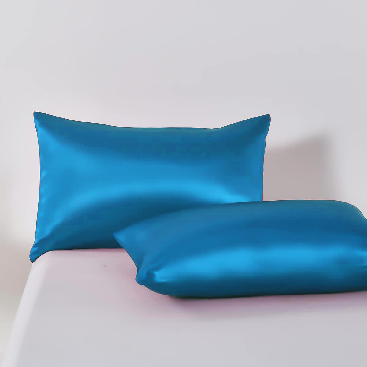 Satin Quilt cover Set Hotel 3 Pieces Quilt cover with Pillowcase, Art Silk Bedding Set-Luxury Soft Silky pillowcase for Hair and Skin, Similar to Silk Duvet/Donna Cover Set- 3 Pieces(King,Ocean)