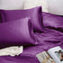 Art Silk Satin Sheet Set Hotel 4 Pieces Fitted/Flat Sheet Bedding Set-Luxury Soft Silky Sheets for Hair and Skin, Similar to Silk Bed Sheets Set 4 Pieces(King,Purple)