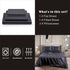Art Silk Satin Sheet Set Hotel 3 Pieces Fitted/Flat Sheet Bedding Set-Luxury Soft Silky Sheets for Hair and Skin, Similar to Silk Bed Sheets Set 3 Pieces(King Single,Black)