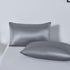 Satin Quilt cover Set Hotel 3 Pieces Quilt cover with Pillowcase, Art Silk Bedding Set-Luxury Soft Silky pillowcase for Hair and Skin, Similar to Silk Duvet/Donna Cover Set- 3 Pieces(Queen,Grey)