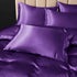 Satin Quilt cover Set Hotel 3 Pieces Quilt cover with Pillowcase, Art Silk Bedding Set-Luxury Soft Silky pillowcase for Hair and Skin, Similar to Silk Duvet/Donna Cover Set- 3 Pieces(Queen,Purple)